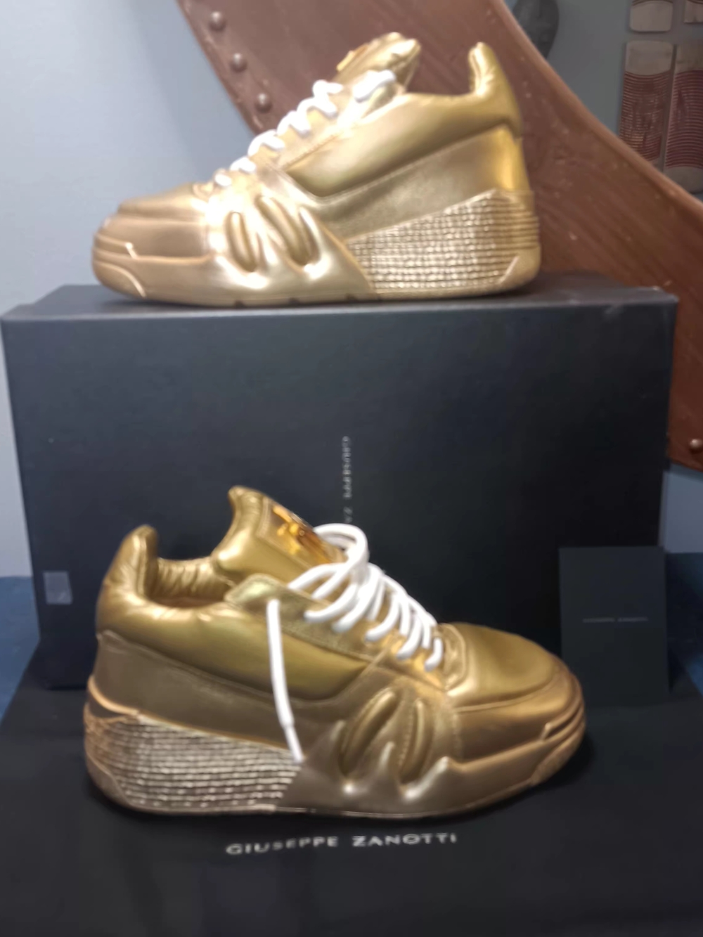 Giuseppe Zanotti Metallic Gold Platform Sneakers